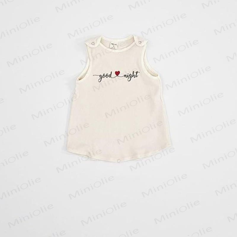 GOOD NIGHT Baby Toddler Girl Love Sleeveless Dress - Khaki - 4-5Y - image 3