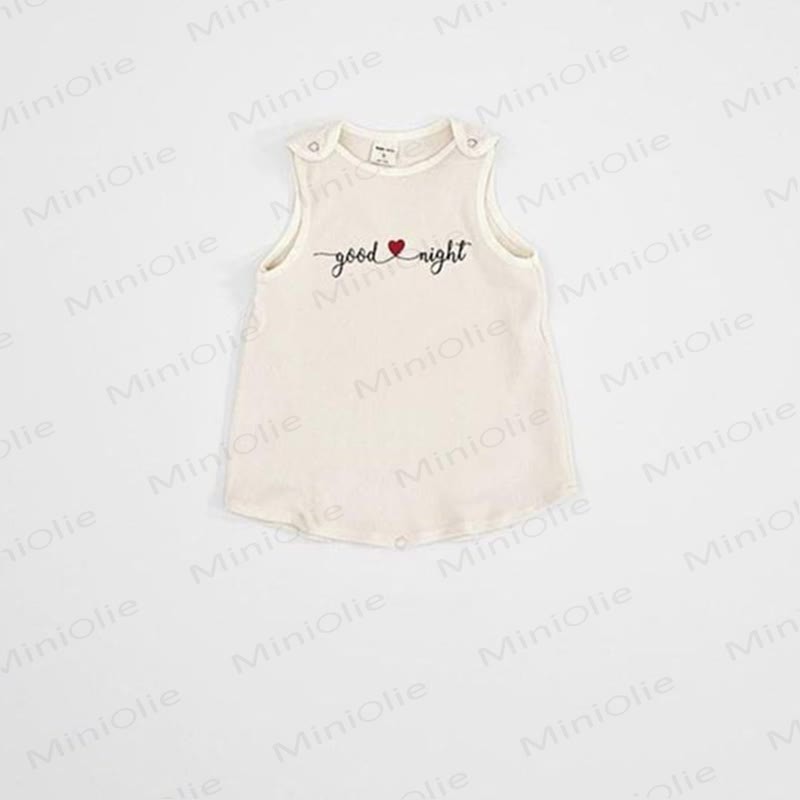 GOOD NIGHT Baby Toddler Girl Love Sleeveless Dress - Khaki - 4-5Y - image 3