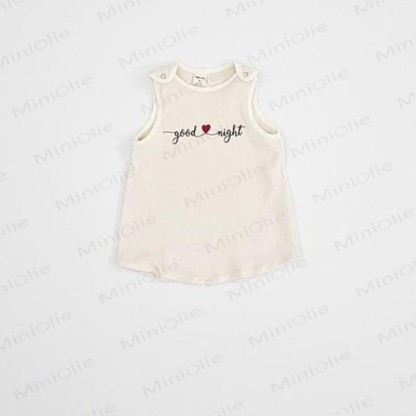 GOOD NIGHT Baby Toddler Girl Love Sleeveless Dress - Khaki - 4-5Y - image 3