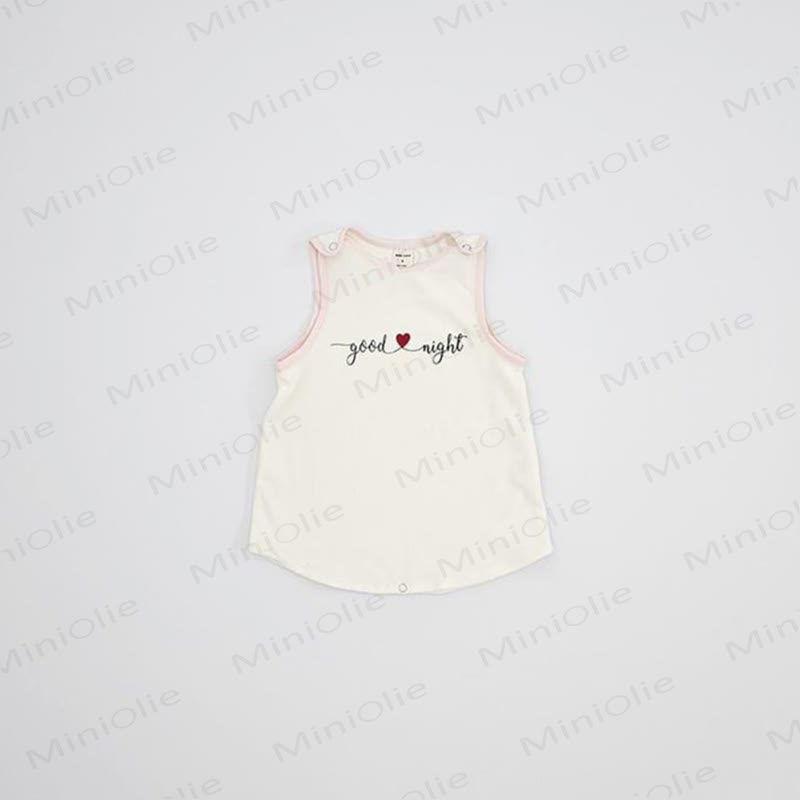 GOOD NIGHT Baby Toddler Girl Love Sleeveless Dress - Beige - 4-5Y - image 2