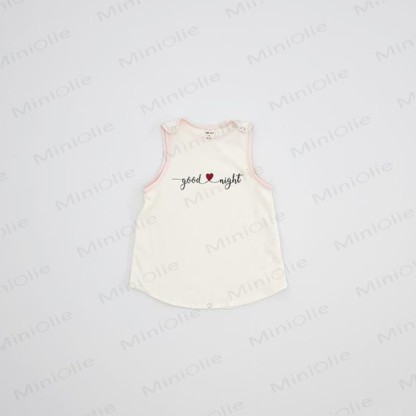 GOOD NIGHT Baby Toddler Girl Love Sleeveless Dress - Beige - 4-5Y - image 2