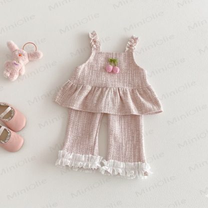 Baby Toddler Girl Cherry 2-piece Set - Pink Set - 3-5T - image 1