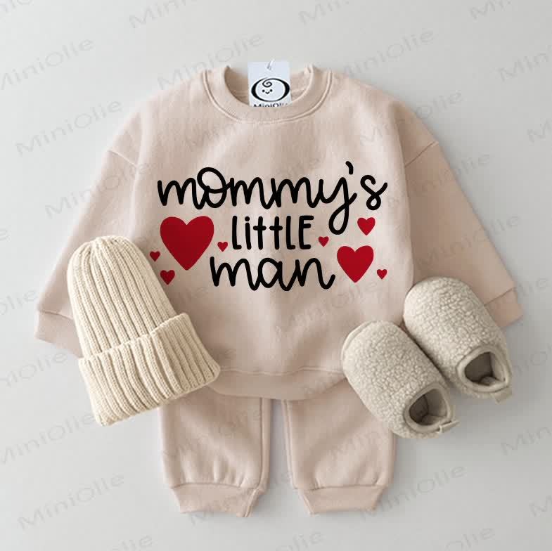 MOMMY'S LITTLE MAN Baby Sweatshirt 2-piece Beige Set - Beige - 2-3T - image 1