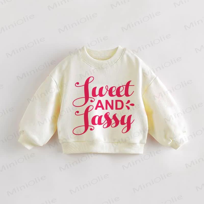 SWEET AND SASSY Baby Toddler Cream Sweatshirt - Cream - 3-5T - image 1