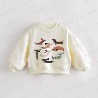 Baby Toddler Dogs Cream Sweatshirt - Cream - 3-5T - image 1