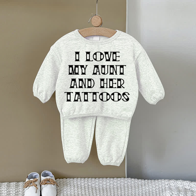 I LOVE MY AUNT AND HER TATTOOS Baby Gray Sweatshirt 2-piece Set - Gray - 2-3T - image 1