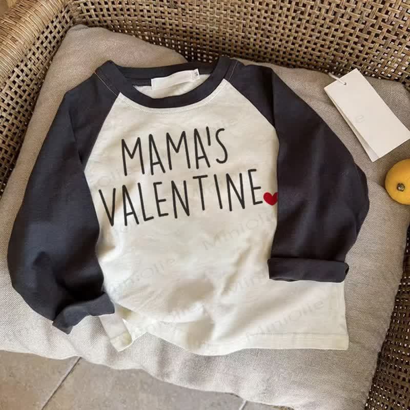 MAMA'S VALENTINE Baby Love Dark Gray Raglan T-shirt - Drak Gray - 2-3T - image 1