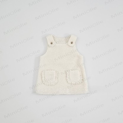 Baby Toddler Girl Solid Color Lace Sleeveless Dress - Beige - 5-6Y - image 2