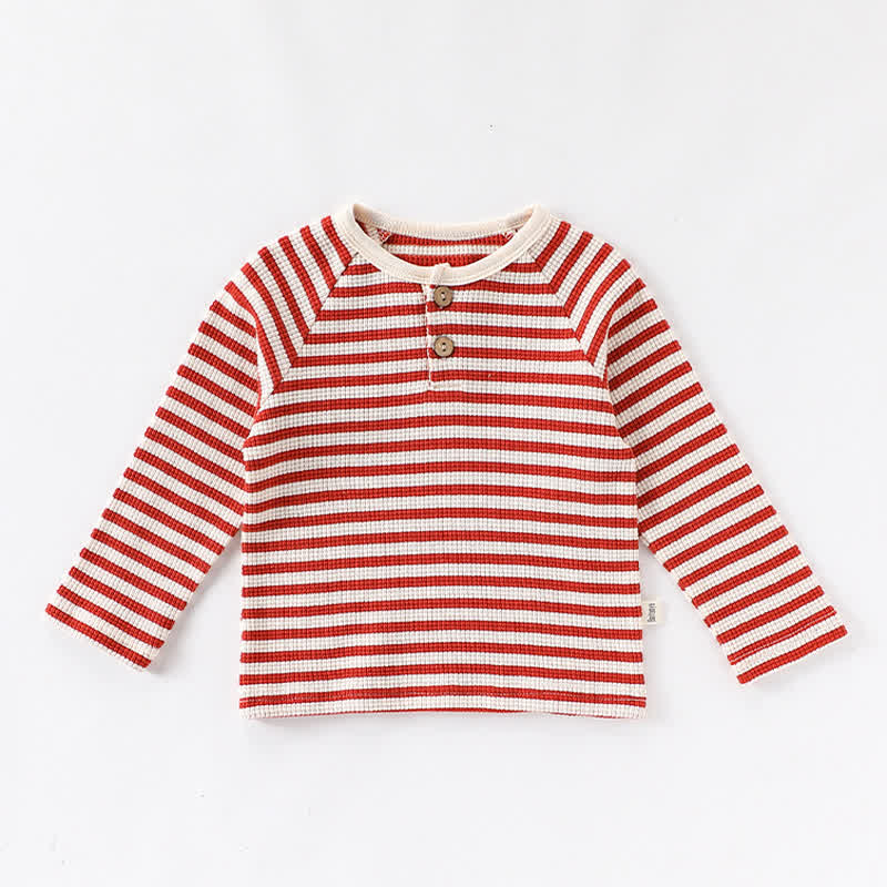 Baby Toddler Striped Cotton T-shirt - Red - 5-7T - image 4