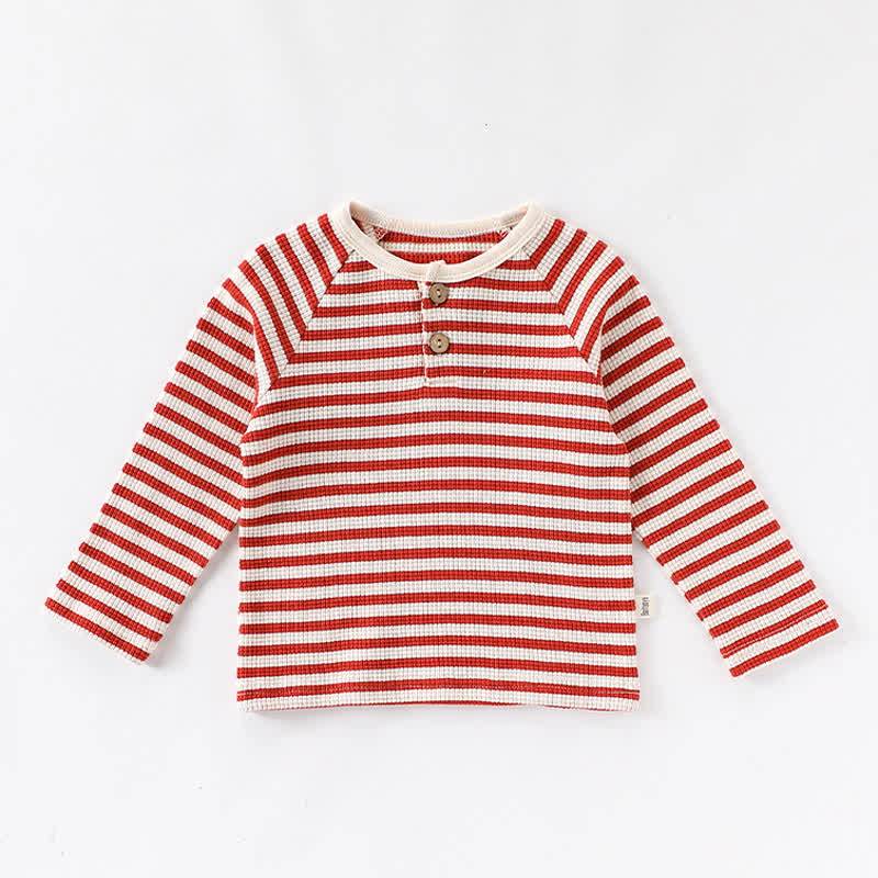 Baby Toddler Striped Cotton T-shirt - Red - 5-7T - image 4