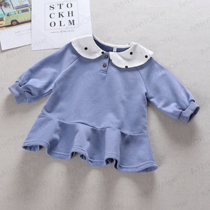 Baby Toddler Girl Dot Baby Collar Dress - Haze Blue - 3-4Y - image 2