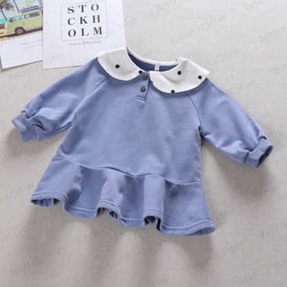Baby Toddler Girl Dot Baby Collar Dress - Haze Blue - 3-4Y - image 2