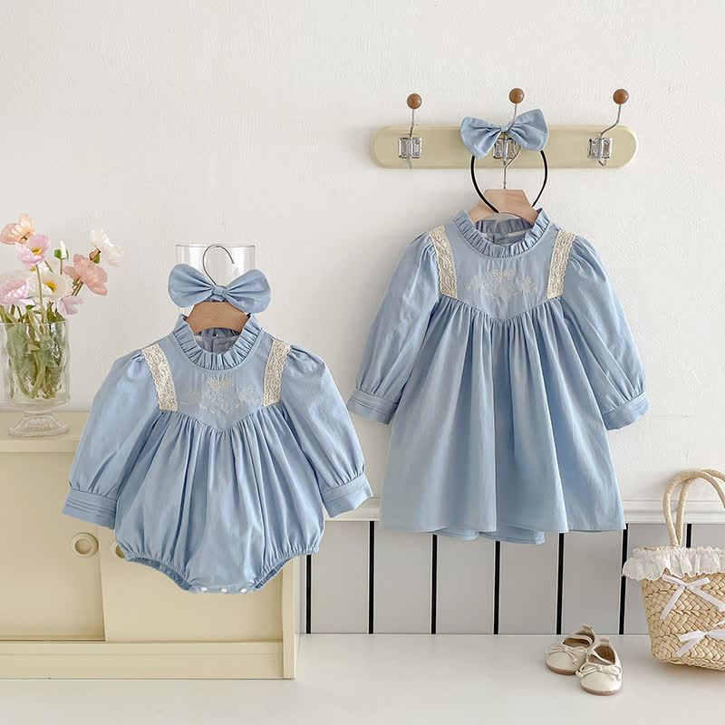 Baby Toddler Girl Bow Lace Flower Dress/ Bodysuit - image 4