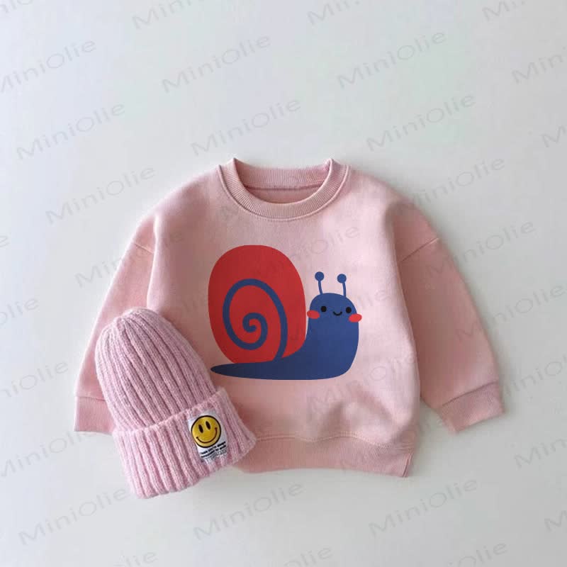 Baby Girl Snail Pink Sweatshirt - Pink - 2-3T - image 1