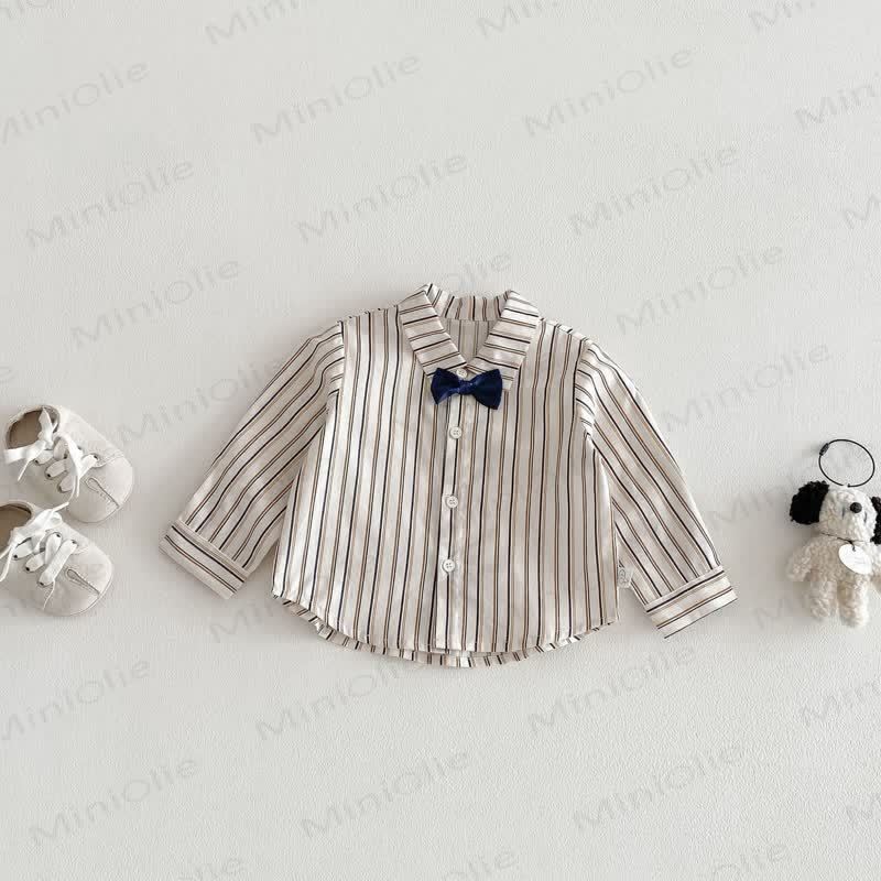 Baby Toddler Boy Solid Color Overalls/Bow Top - Stripe Top - 3-5T - image 3