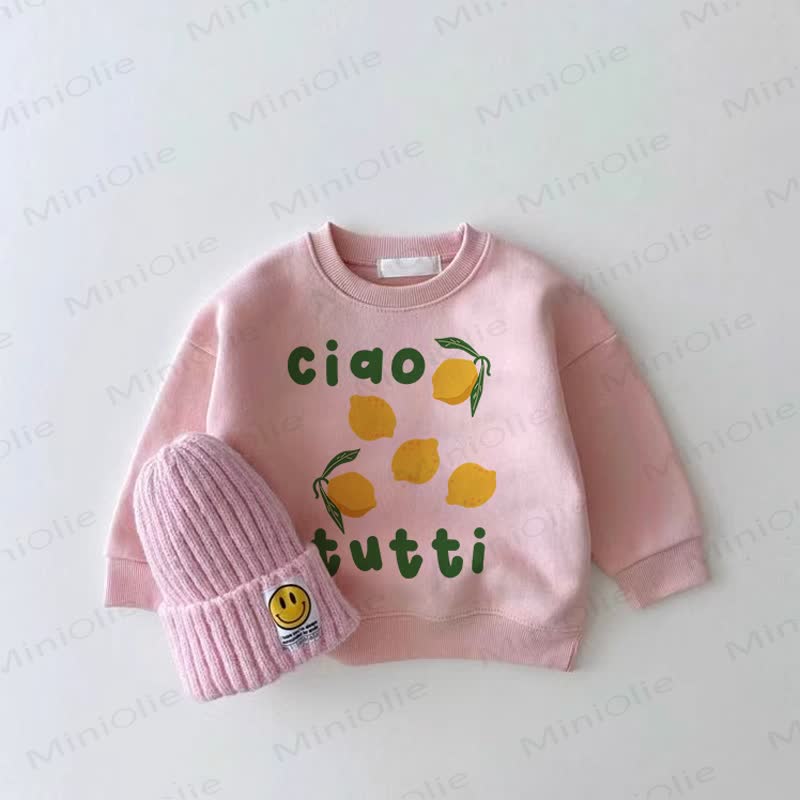CIAO TUTTI Baby Lemon Pink Girl Sweatshirt - Pink - 2-3T - image 1