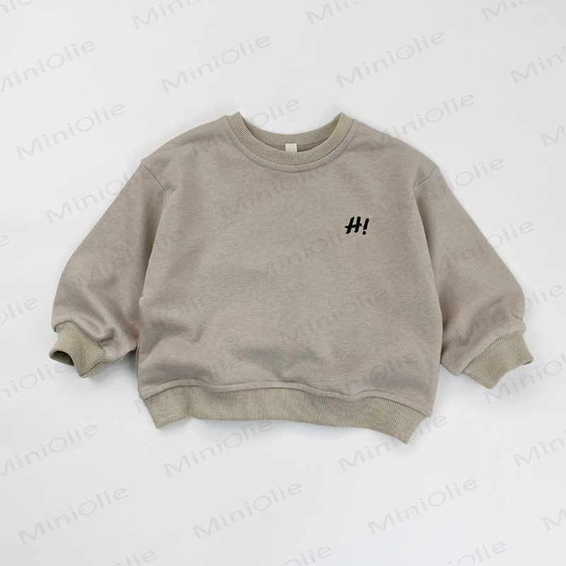 Toddler Round Neck Embroidered Sweatshirt - Grey - 8Y - image 2