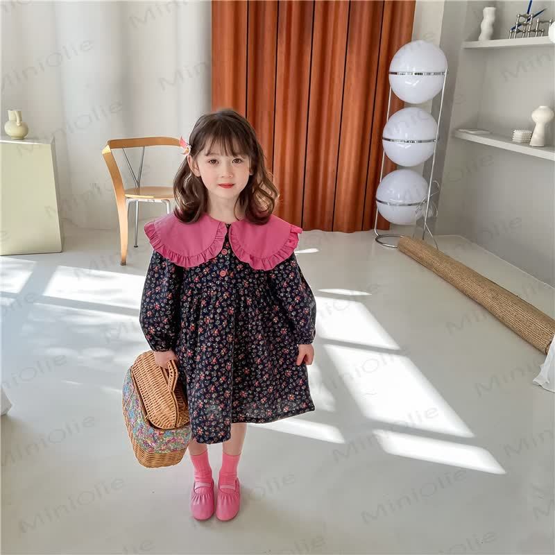 Baby Toddler Girl Flower Lapel Dress - image 2
