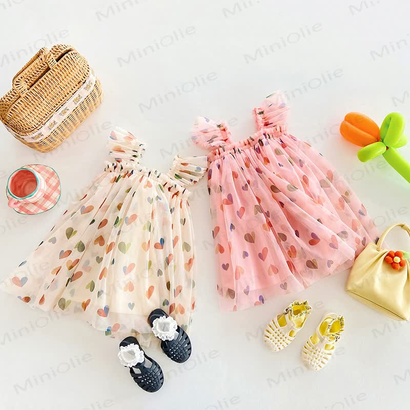Baby Toddler Girl Love Flying Sleeves Dress - image 3