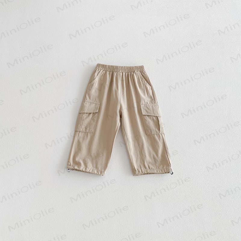 Baby Toddler Solid Color Worker Loose Pants - Khaki - 8Y - image 8