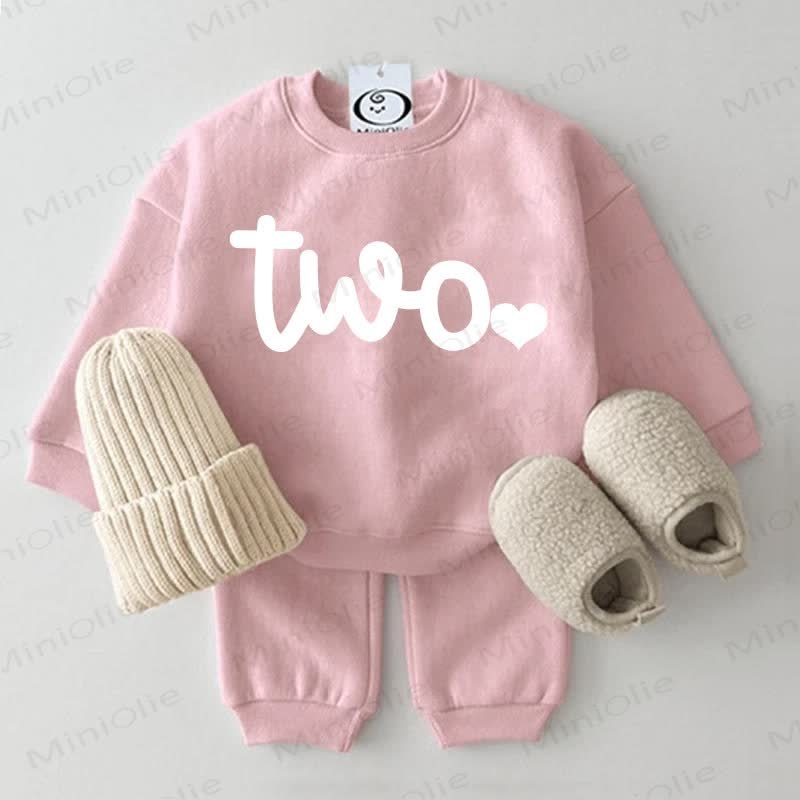 TWO Baby Sweatshirt 2-piece Pink Set - Pink - 2-3T - image 1