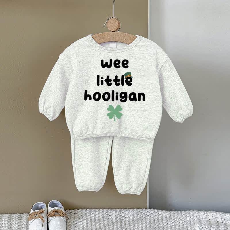 WEE LITTLE HOOLIGAN Baby Gray Sweatshirt 2-piece Set - Gray - 2-3T - image 1