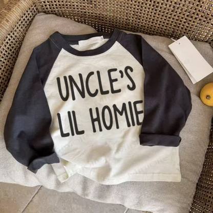 UNCLE'S LIL HOMIE Baby Dark Gray Raglan T-shirt - Drak Gray - 2-3T - image 1