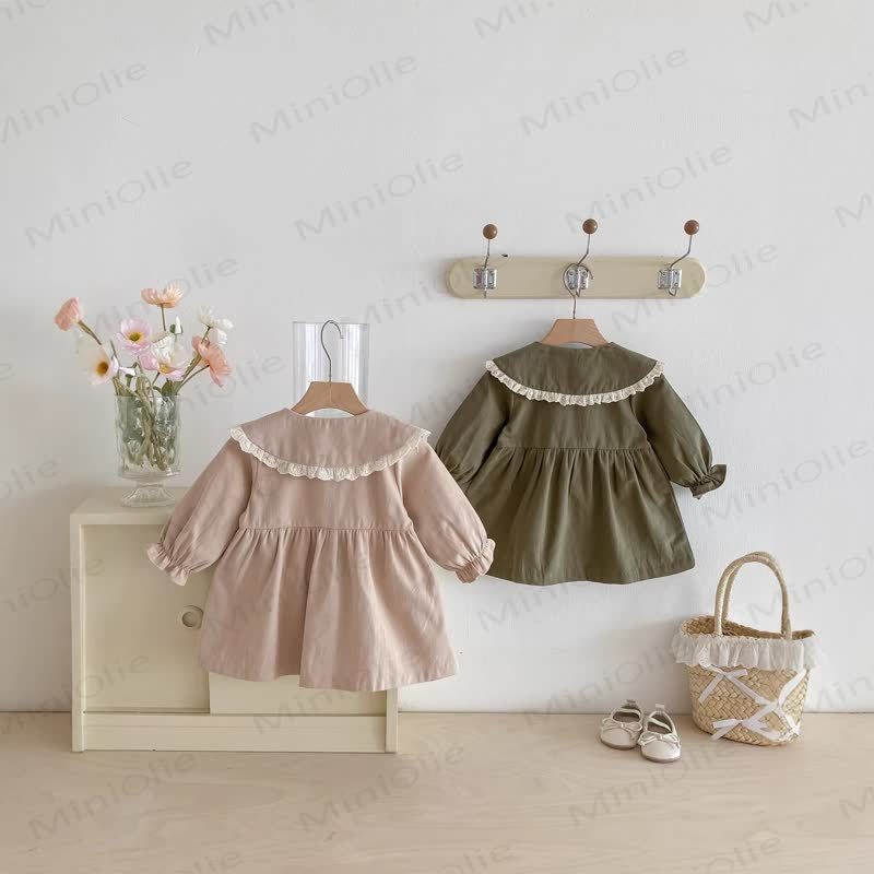 Baby Toddler Girl Lace Bow Lapel Dress - image 2