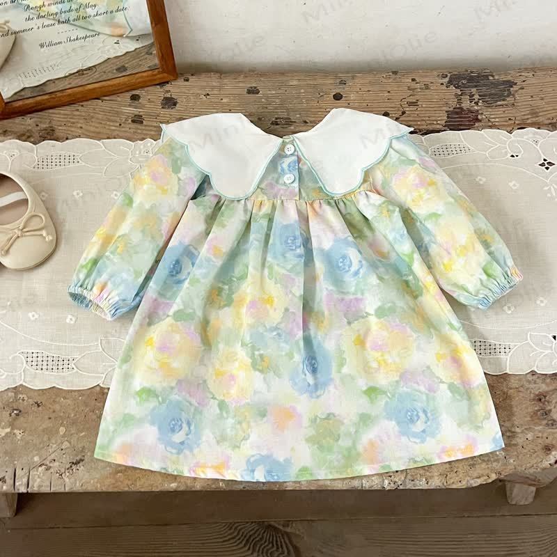 Baby Toddler Girl Lapel Embroidered Flower Dress - image 2