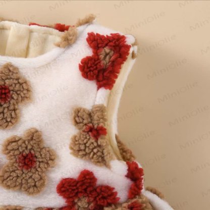 Baby Girl Fleece Flower Dress/Mesh Top - image 8