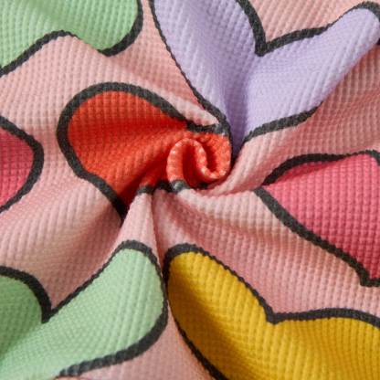 Baby Waffle Colorful Heart Pattern Sweatshirt 2-piece Set - image 6