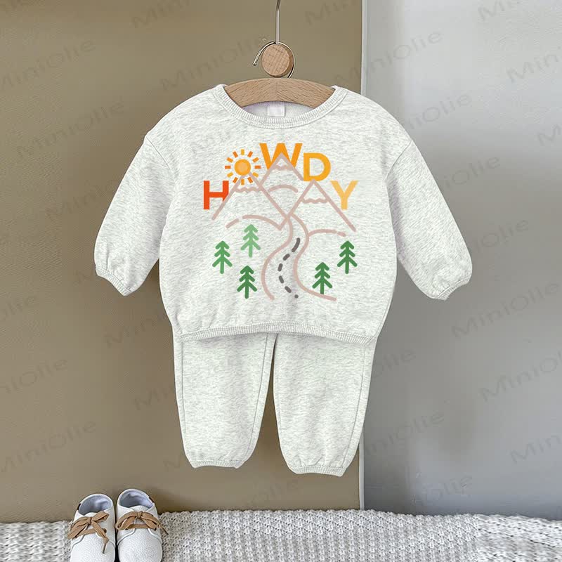 HOWDY Baby Gray Sweatshirt 2-piece Set - Gray - 2-3T - image 1