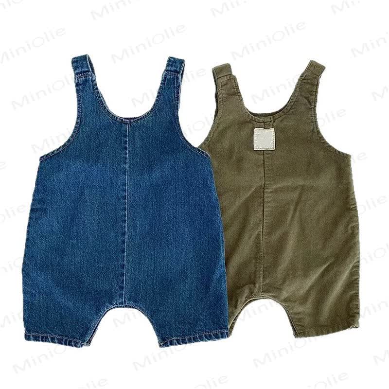 Baby Solid Color Denim/Cord Overalls - image 2