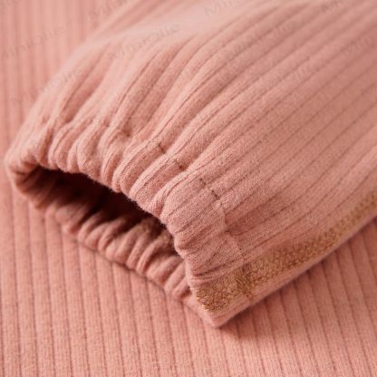 Baby Solid Color Ribbed Double Pocket Romper - image 8