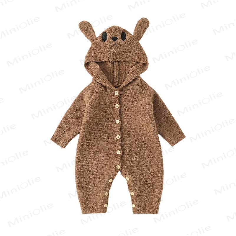 Baby Fleece Bear Hooded Romper - image 6