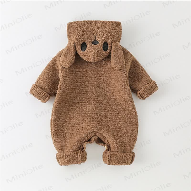 Baby Fleece Bear Hooded Romper - image 8
