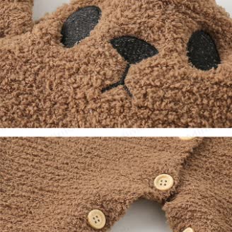 Baby Fleece Bear Hooded Romper - image 10