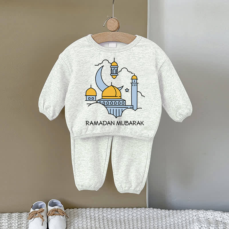 RAMADAN MUBARAK Baby Gray Sweatshirt 2-piece Set - Gray - 2-3T - image 1