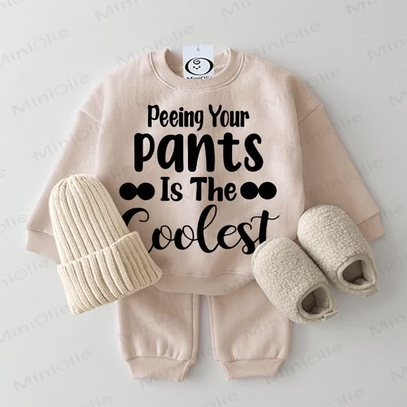 PEEING YOUR PANTS IS THE COOLEST Baby Beige 2-piece Set - Beige - 2-3T - image 1