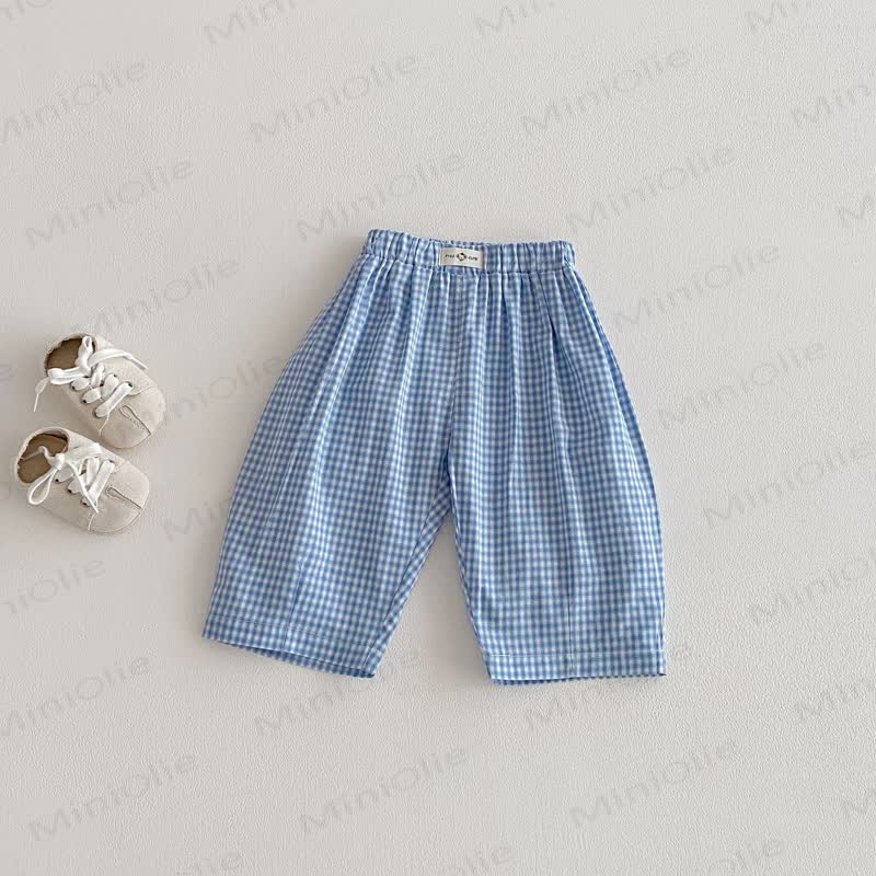 Baby Toddler Plaid Pants - Blue White Plaid - 5-7T - image 6