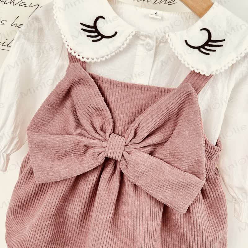 Baby Toddler Girl Bow Cord Dress - image 7
