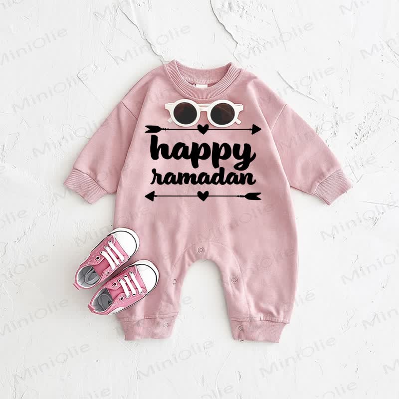 HAPPY RAMADAN Baby Pink Romper - Pink - 2-3T - image 1