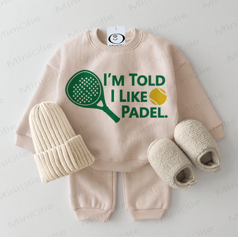 I'M TOLD I LIKE PADDLE. Baby Sweatshirt 2-piece Beige Set - Beige - 2-3T - image 1