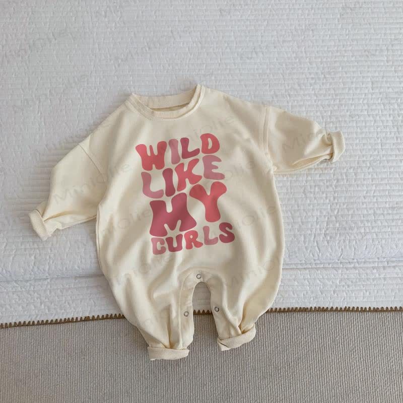 WILD LIKE MY CURLS Baby Toddler Romper - Beige - 2-3T - image 1