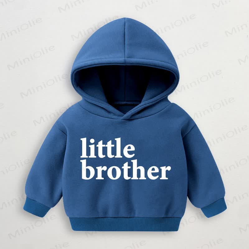 BIG BROTHER/LITTLE BROTHER Baby Toddler Blue Hoodie Sweatshirt - little brother - 3-5T - image 2