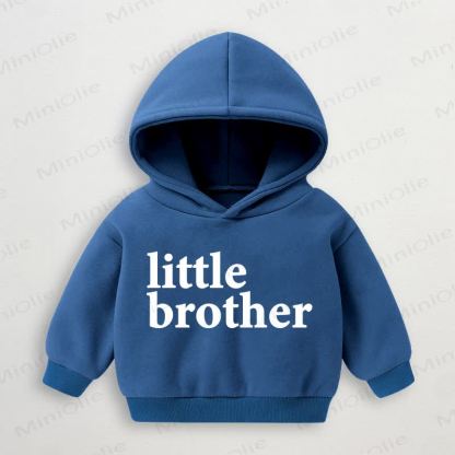 BIG BROTHER/LITTLE BROTHER Baby Toddler Blue Hoodie Sweatshirt - little brother - 3-5T - image 2