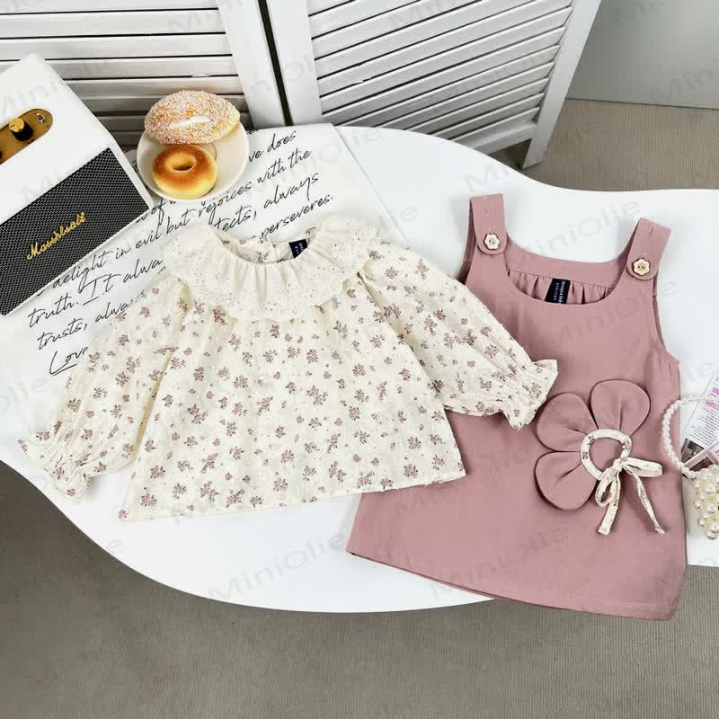 Baby Toddler Girl Flower Lace Top/Sleeveless Dress - image 2