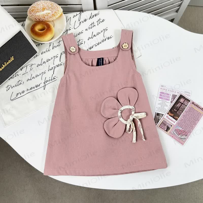 Baby Toddler Girl Flower Lace Top/Sleeveless Dress - Pink Dress - 5-6Y - image 5