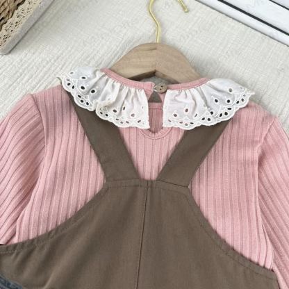 Baby Toddler Girl Solid Color Lace Top/Suspender Dress - image 6