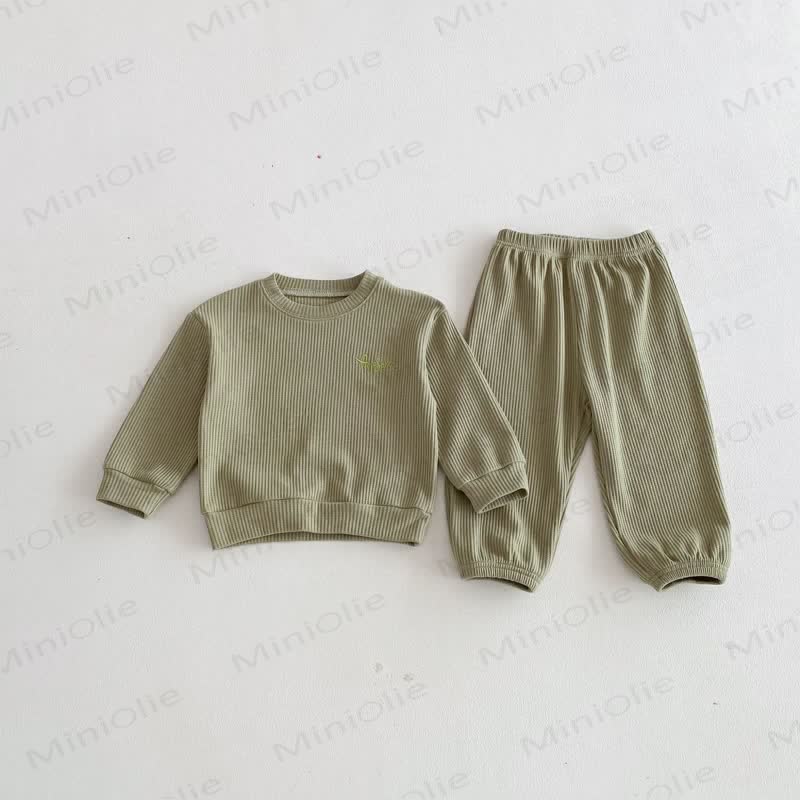 Baby Toddler 2-piece Embroidered Waffle Set - Green - 8Y - image 6